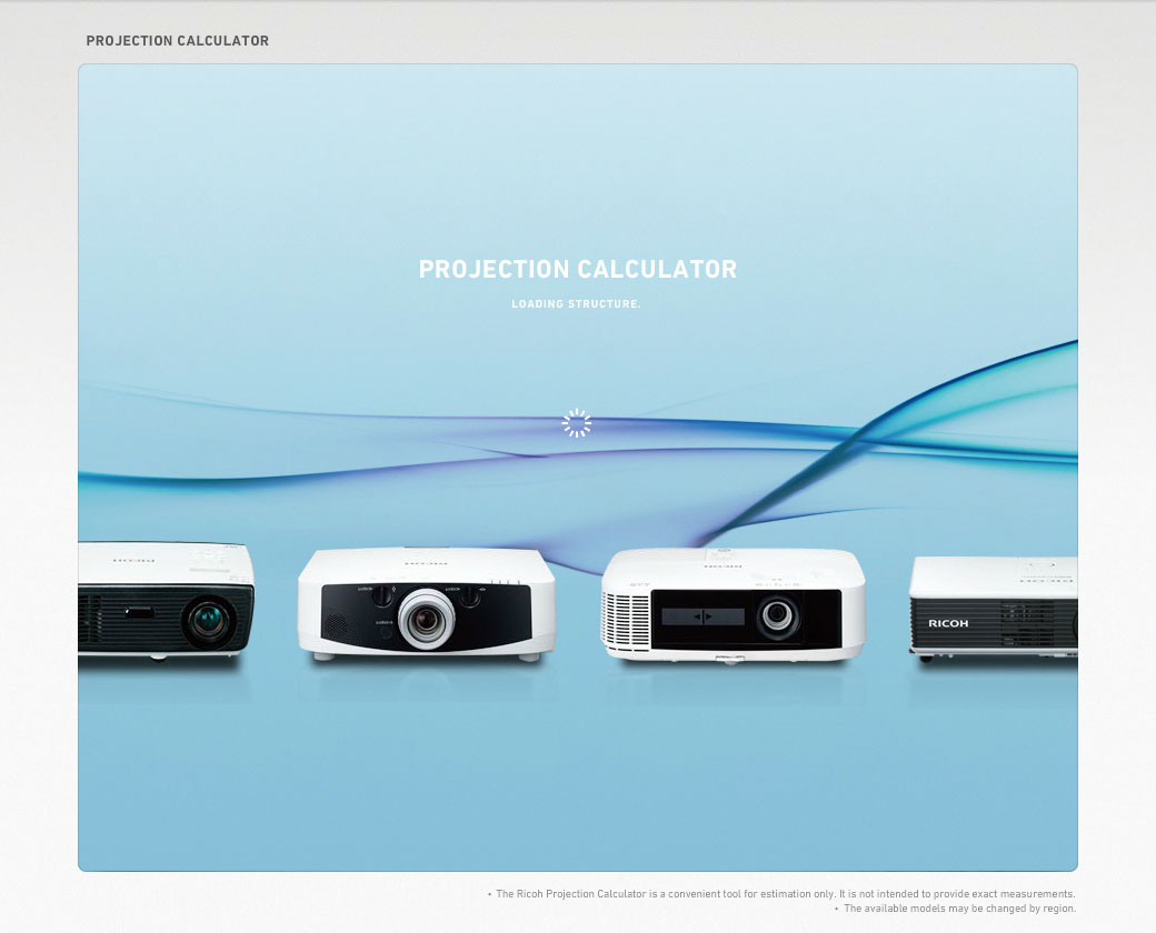 RICOH Projection Calculator