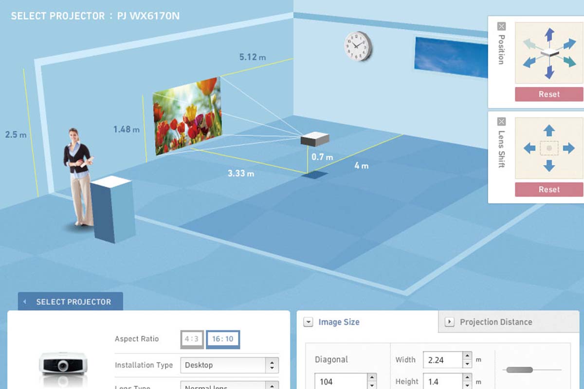 RICOH Projection Calculator